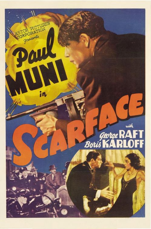 Scarface 1932 - the Original Scarface movie poster with George Raft and Boris Karloff