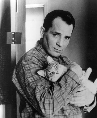 Jack Kerouac and his cat Tyke
