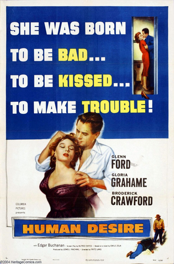 Human Desire (1954) movie poster. Film Noir. 