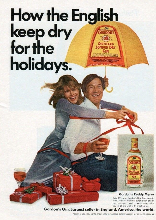 Vintage Gordon's gin Christmas ad