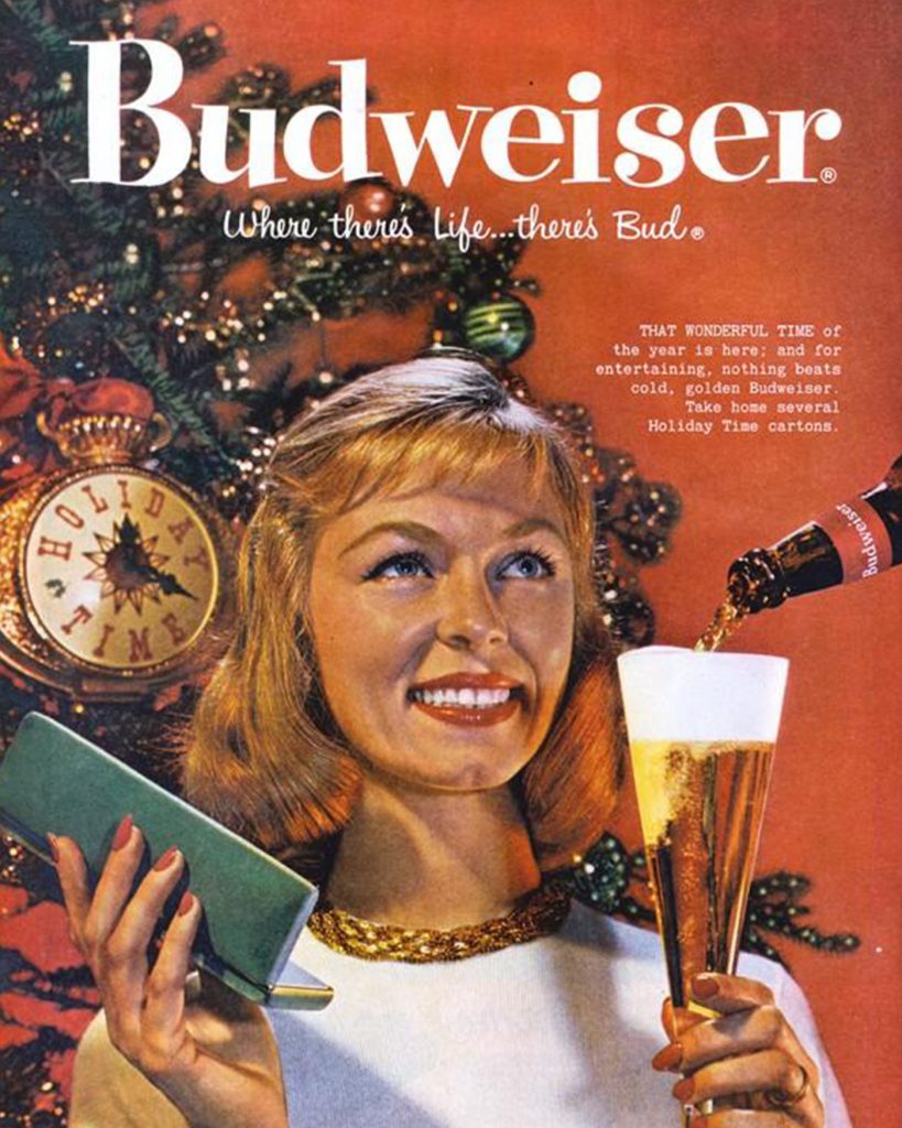 Vintage Budweiser Christmas ad. 