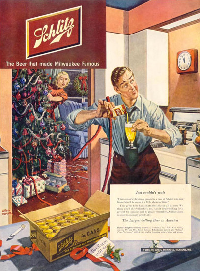 Vintage Schlitz Christmas ad