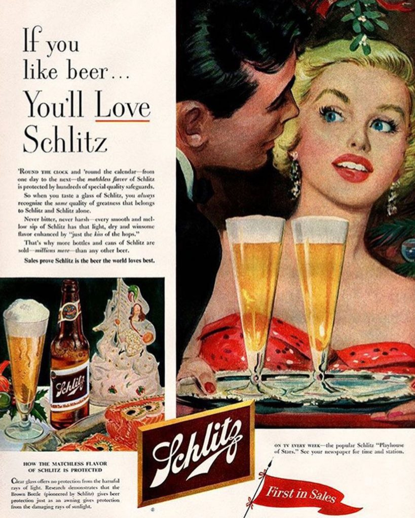 Vintage Schlitz Christmas ad