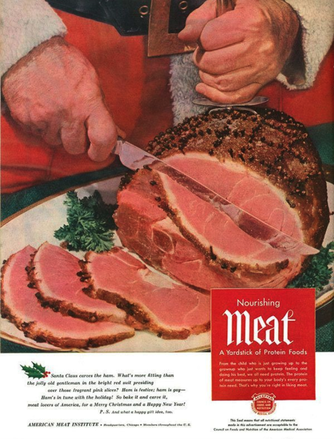 Meat Advertisement for Christmas - Vintage