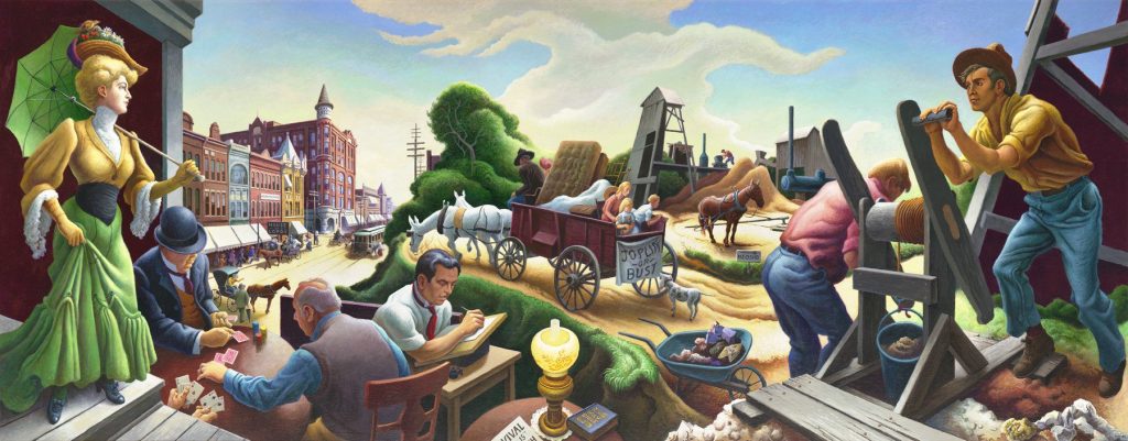 The Americana Art Of Thomas Hart Benton   Thomas Hart Benton Joplin At The Turn Of The Century 1024x401 